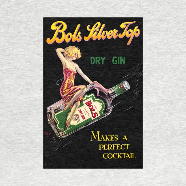 Vintage Travel Poster The Netherlands Bols Silver Top dry Gin by vintagetreasure